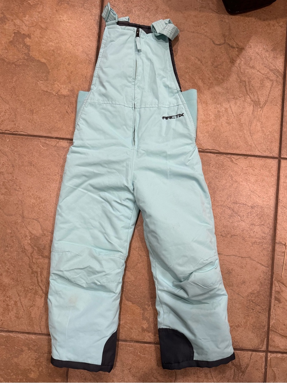 Arctix Kids Mint Green Snow Bib Overalls with Dark Trim